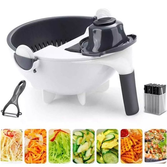 Multi-functional Vegetable Chopper with Vegetable Colander and Drainer Basket - Picture 2 of 8